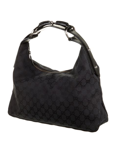 gucci canvas horsebit hobo|gucci half moon hobo bag.